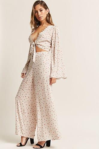 Forever21 London Rose Floral Palazzo Pants