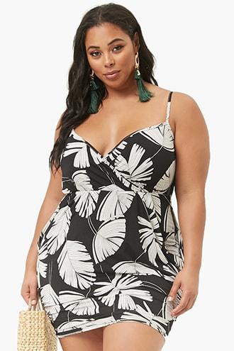 Forever21 Plus Size Tropical Bodycon Mini Dress