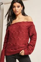 Forever21 Cable-knit Off-the-shoulder Top