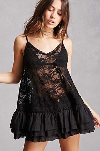 Forever21 Sheer Chantilly Lace Tunic