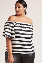 Forever21 Plus Size Striped Satin Top