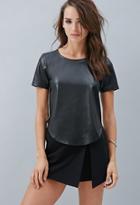 Forever21 Women's  Private Archives Perforated Metallic-back Top (black/silver)