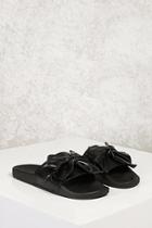 Forever21 Faux Leather Bow Slide Sandals
