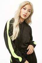 Forever21 Neon Striped-trim Hoodie