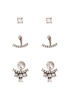 Forever21 Rhinestone Ear Jacket Set (antic Gold/clear)