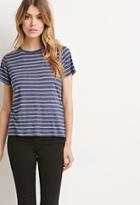 Forever21 Women's  Classic Striped Tee (navy/multi)
