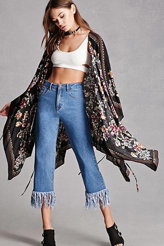 Forever21 Draped Floral Print Shawl