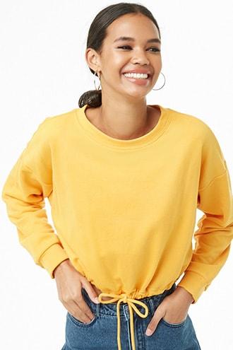 Forever21 French Terry Drawstring Pullover