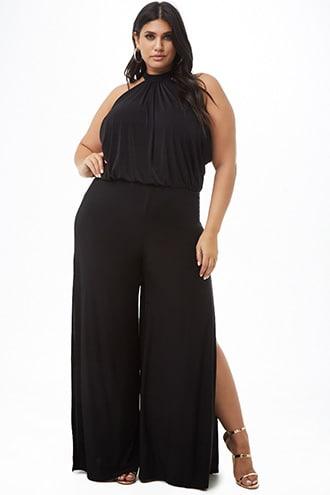 Forever21 Plus Size Halter Split-leg Jumpsuit