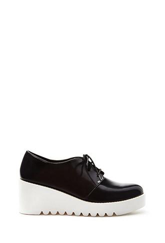 Forever21 Faux Leather Flatform Oxfords