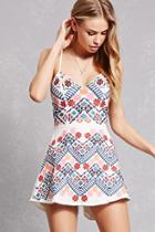 Forever21 Indika Embroidered Skort Romper