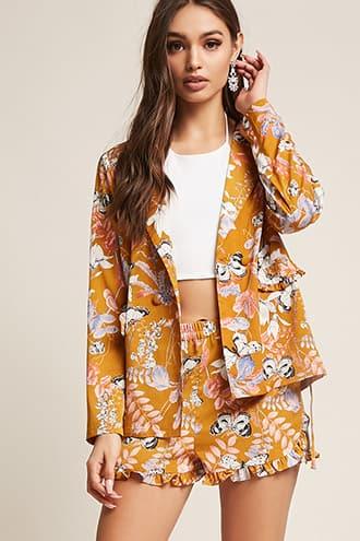 Forever21 Rd & Koko Ruffle Floral Print Shorts