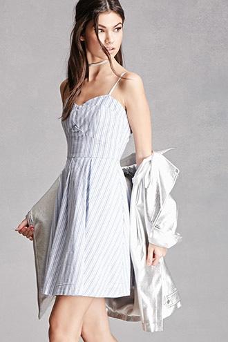 Forever21 Flared Pinstripe Dress
