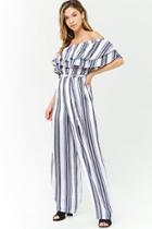 Forever21 Striped Flounce Jumpsuit
