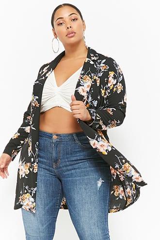 Forever21 Plus Size Floral Open-front Blazer