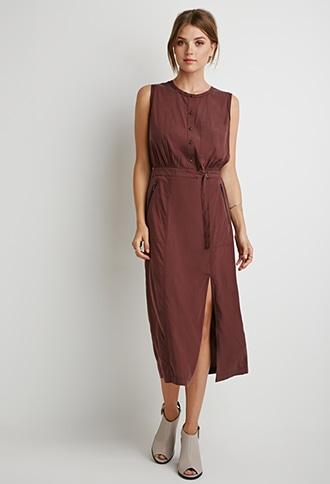 Forever21 Contemporary Zippered Pocket Utility Dress