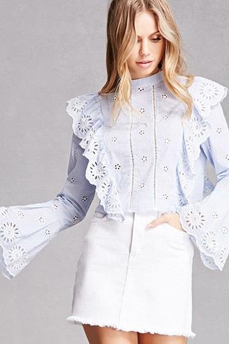 Forever21 Pinstripe Trumpet Top