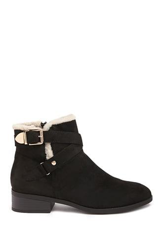 Forever21 Faux Shearling-trim Booties