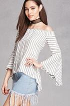 Forever21 Off-the-shoulder Stripe Top