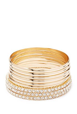 Forever21 Rhinestone Bangle Set