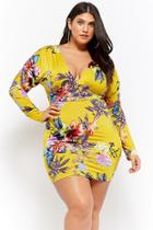 Forever21 Plus Size Floral Ruched Mini Dress