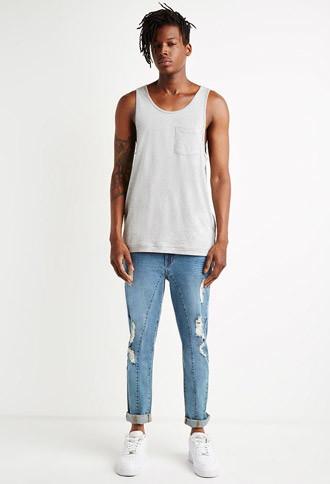 21 Men Paneled Slim Fit Jeans