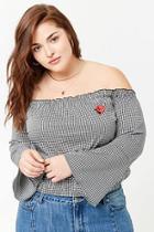 Forever21 Plus Size Gingham Off-the-shoulder Crop Top