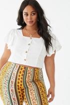 Forever21 Plus Size  Butterfly-sleeve Crop Top