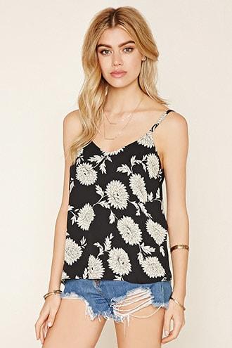 Forever21 Floral Print V-neck Cami