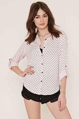 Forever21 Women's  Heart Print Shirt