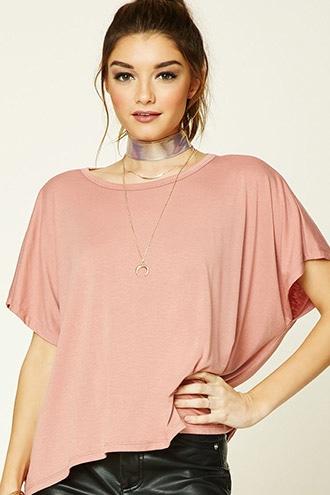 Forever21 Women's  Mauve Slub Knit Dolman Tee