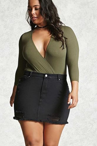 Forever21 Plus Size Distressed Skirt