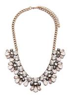 Forever21 Faux Gemstone Statement Necklace (antic Gold/pink)