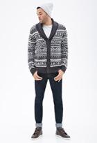 Forever21 Abstract Patterned Shawl Collar Cardigan
