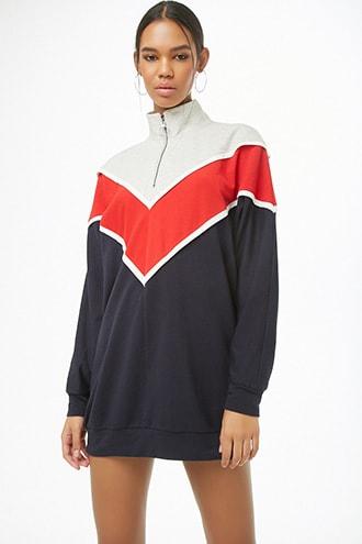 Forever21 Colorblock Funnel Neck Tunic