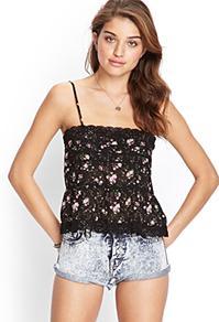 Forever21 Crochet Floral Cami