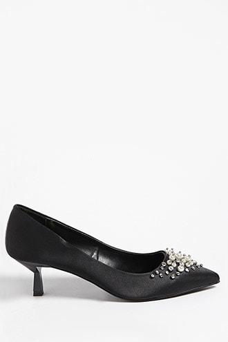 Forever21 Privileged Shoes Faux Pearl Heels