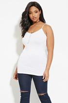 Forever21 Plus Women's  White Plus Size V-neck Cami