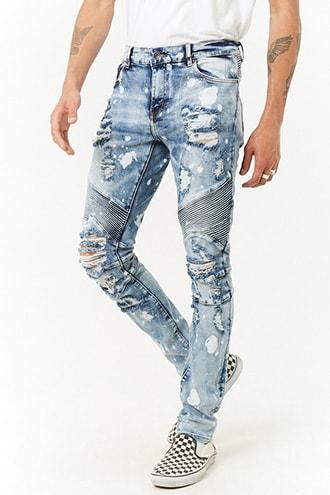 Forever21 Crysp Distressed Bleach Wash Jeans