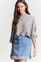 Forever21 Frayed Button-front Mini Skirt
