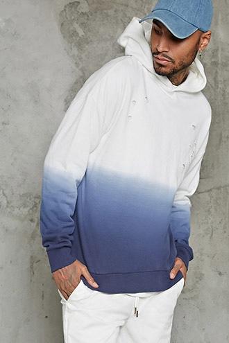Forever21 Distressed Dip-dye Hoodie