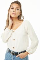 Forever21 Off-the-shoulder Mock Button Top