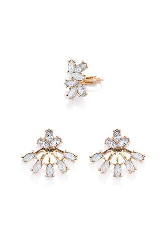 Forever21 Rhinestone Ear Jacket Set