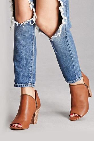 Forever21 Women's  Tan Sbicca Open-toe Booties