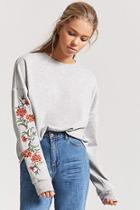Forever21 French Terry Floral Sweater