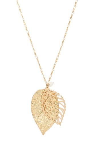 Forever21 Leaf Pendant Necklace