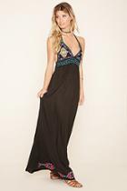 Forever21 Women's  Floral Embroidered Maxi Dress