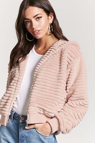 Forever21 Hooded Plush Jacket