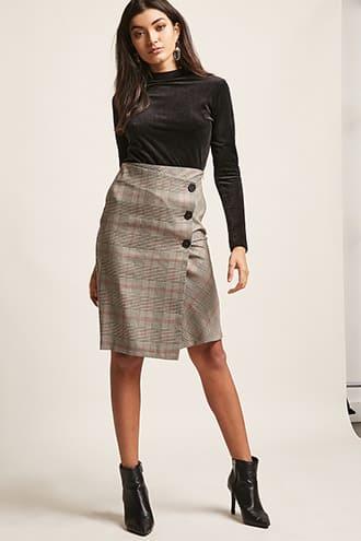Forever21 Woven Plaid Skirt