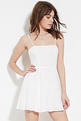 Forever21 Women's  Ivory Cutout-back Cami Dress
